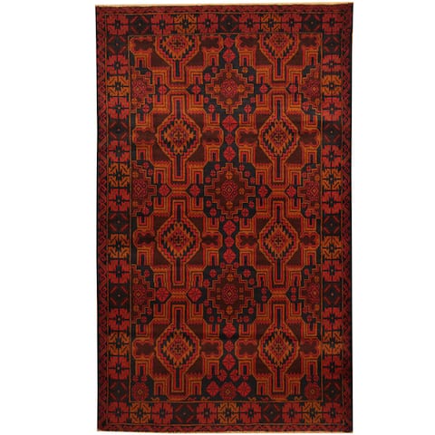 Handmade One-of-a-Kind Balouchi Wool Rug (Afghanistan) - 3'10 x 6'4