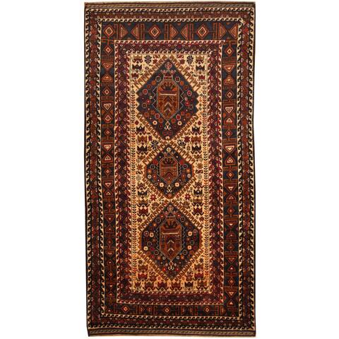 Handmade One-of-a-Kind Balouchi Wool Rug (Afghanistan) - 3'6 x 6'10