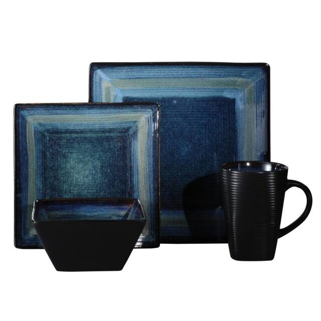 Oneida Adriatic Blue Stoneware 32piece Dinnerware Set (Service for 8