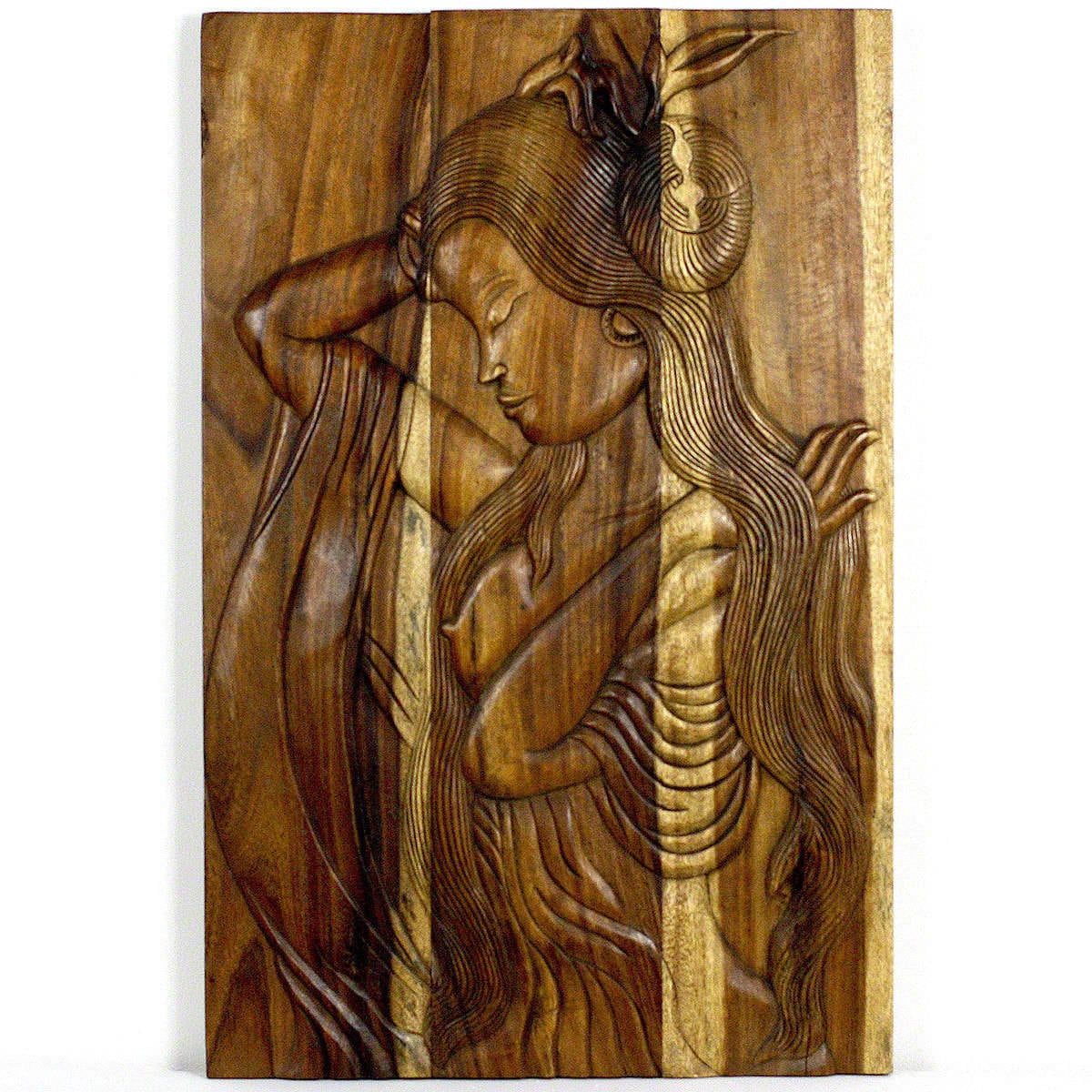 Haussmann® Wood Phuying Woman 24 x 36 in H Agate Grey