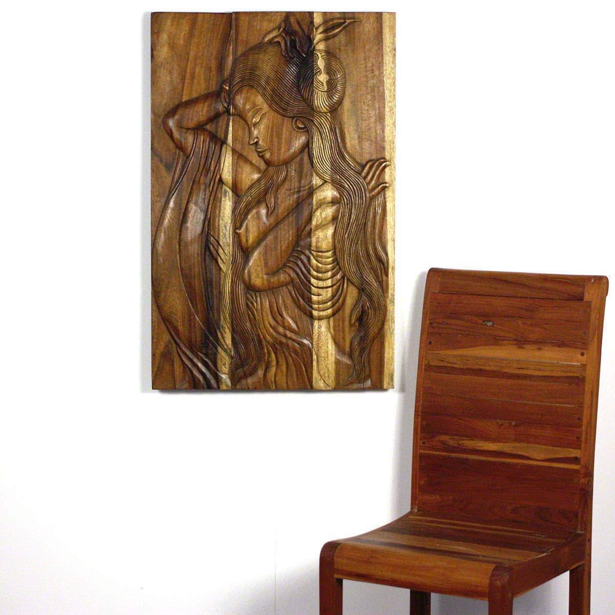 Haussmann® Wood Phuying Woman 24 x 36 in H Agate Grey