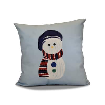 16 x 16-inch, Sock Snowman, Geometric Holiday Print Outdoor Pillow