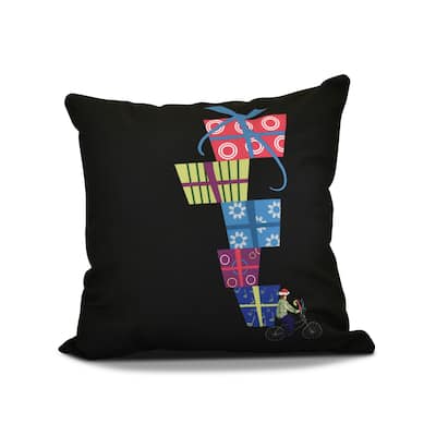 16 x 16-inch, Special Delivery, Geometric Holiday Print Pillow