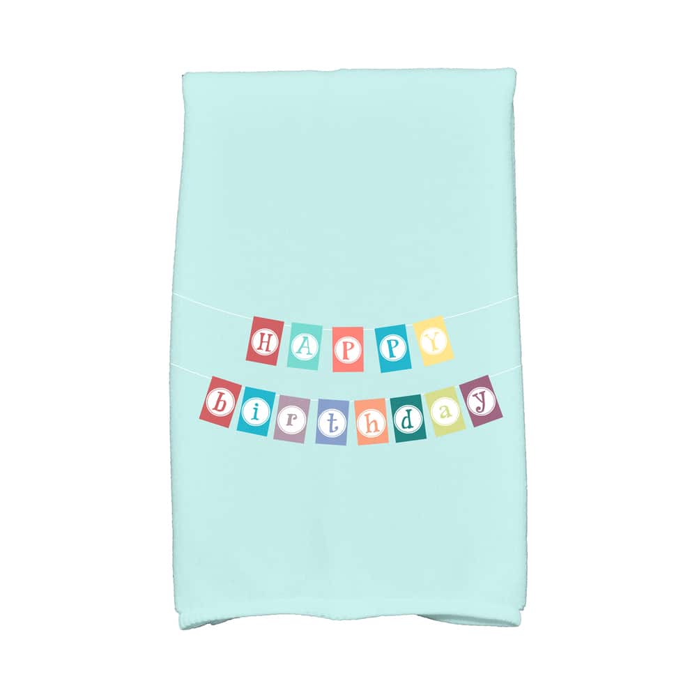 18 x 30-inch, Happy Birthday, Holiday Word Print Kitchen Towel