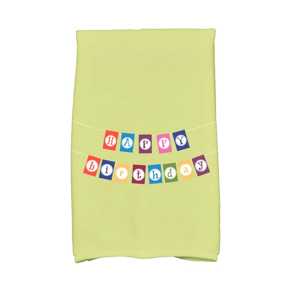 18 x 30-inch, Happy Birthday, Holiday Word Print Kitchen Towel