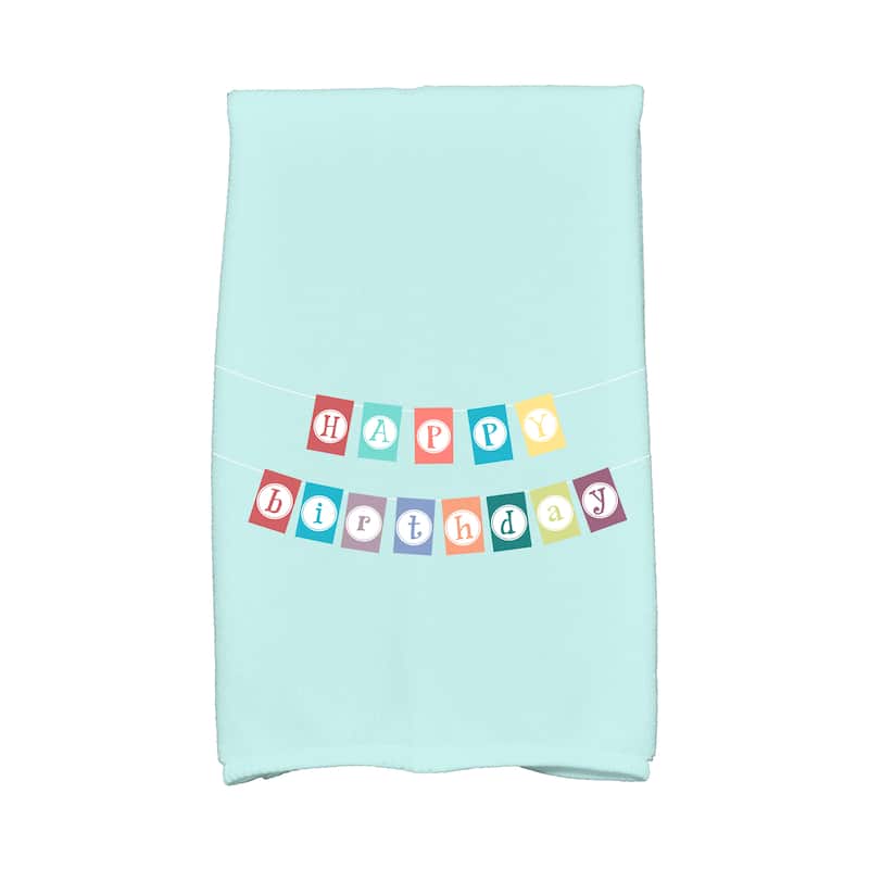 18 x 30-inch, Happy Birthday, Holiday Word Print Kitchen Towel