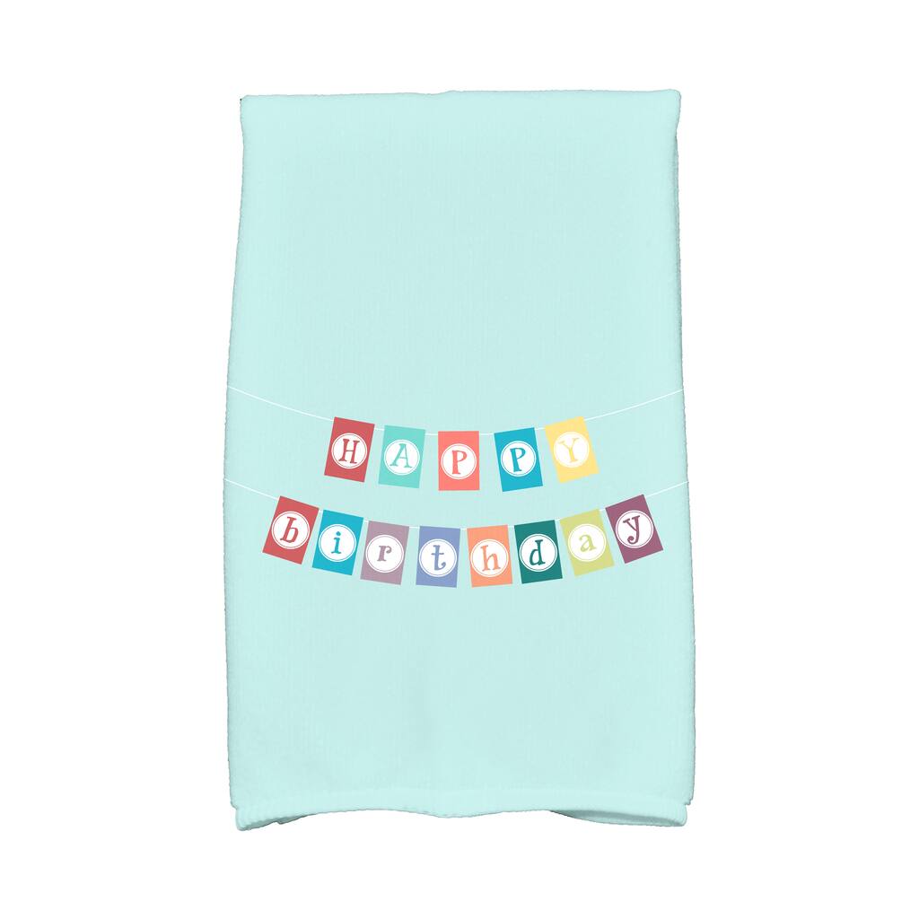 18 x 30-inch, Happy Birthday, Holiday Word Print Kitchen Towel
