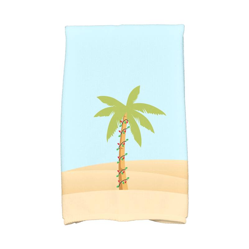 18 x 30-inch, Palm Tree with Christmas Lights, Holiday Geometric Print Kitchen Towel