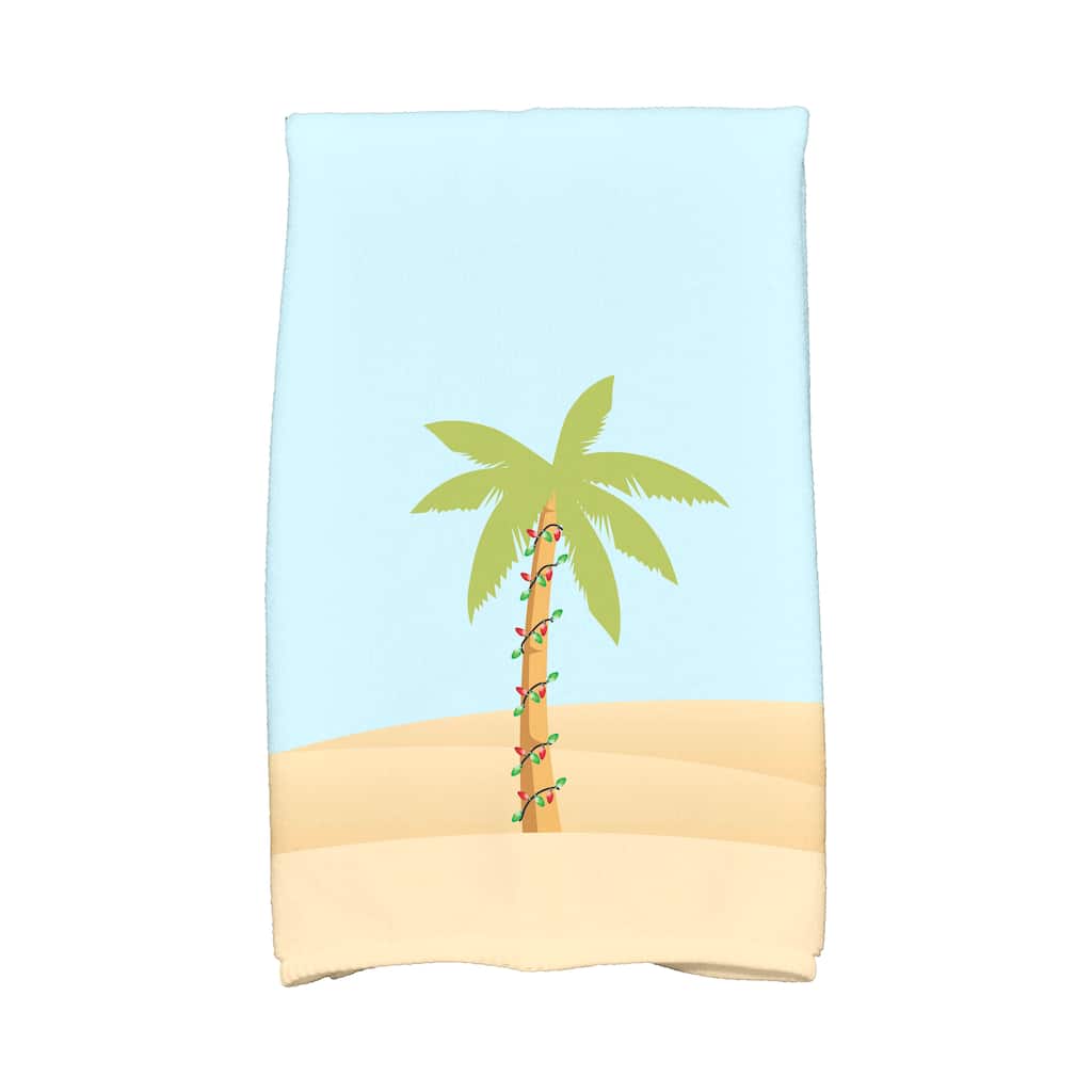 18 x 30-inch, Palm Tree with Christmas Lights, Holiday Geometric Print Kitchen Towel
