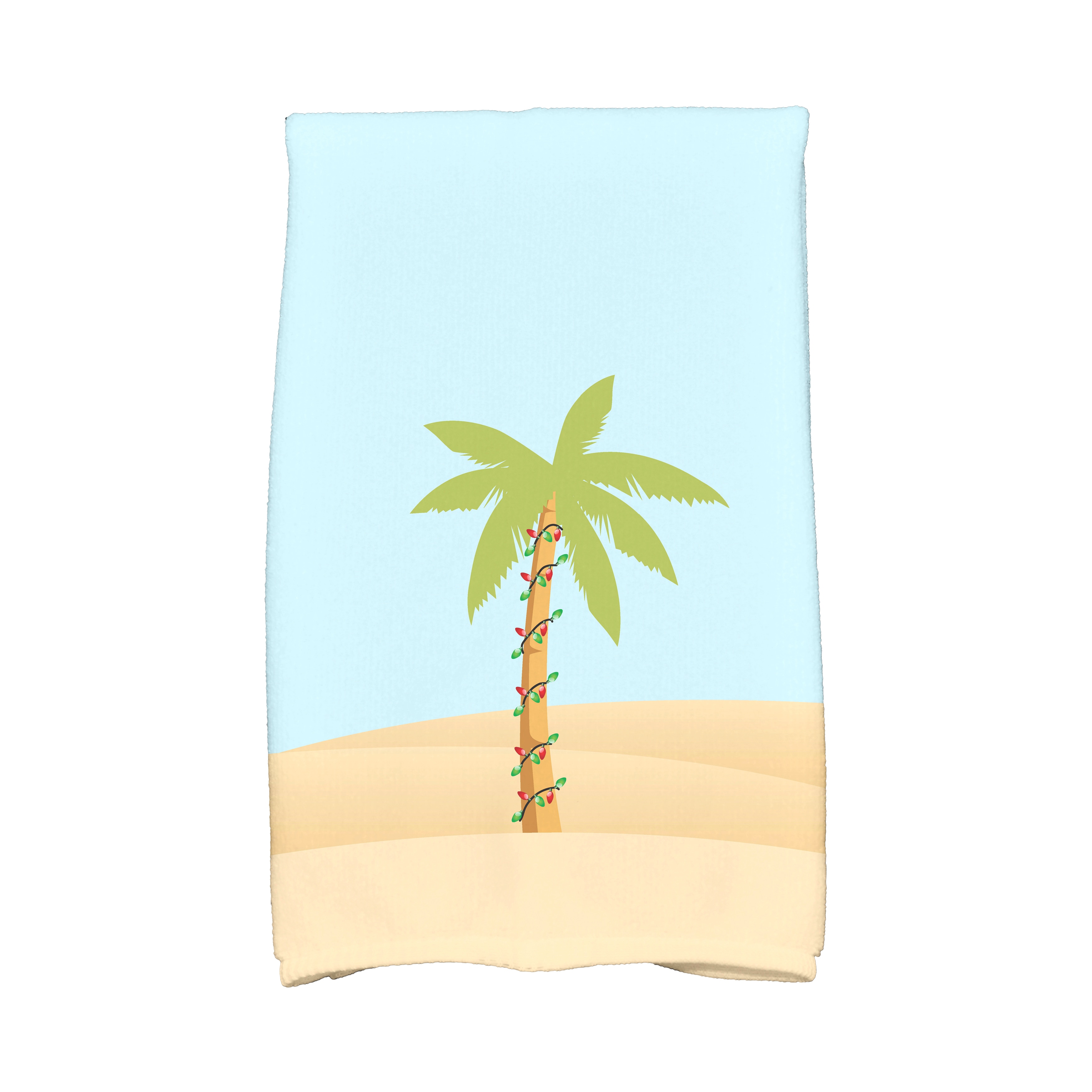 18 x 30-inch, Palm Tree with Christmas Lights, Holiday Geometric Print Kitchen Towel
