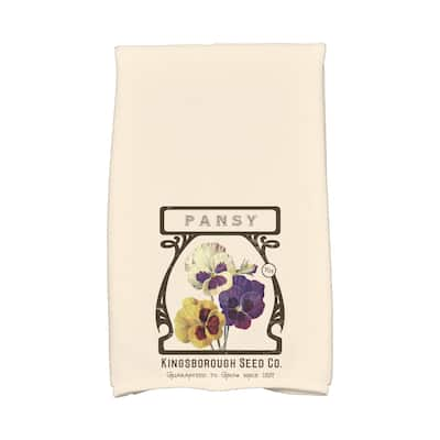 18 x 30-inch, Pansy, Floral Print Kitchen Towel