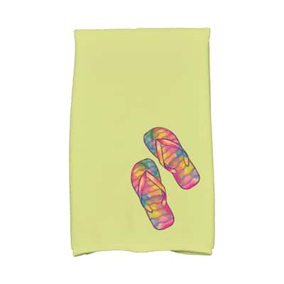 18 x 30-inch, Rainbow Flip Flops, Geometric Print Kitchen Towel