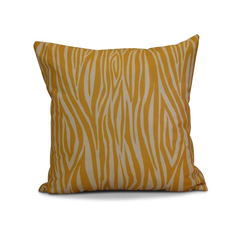 16 x 16-inch, Wood Stripe, Geometric Print Outdoor Pillow