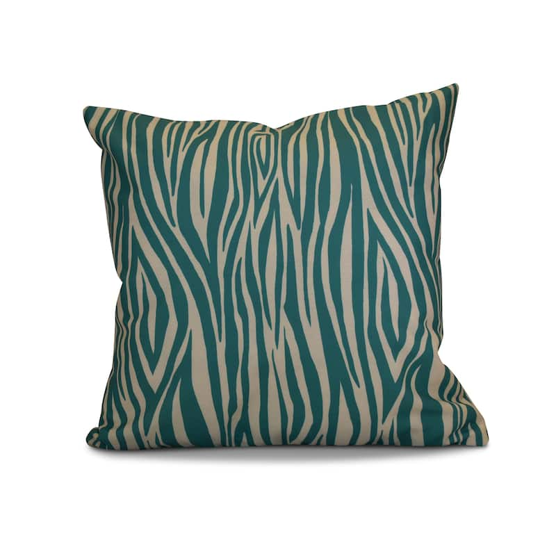 16 x 16-inch, Wood Stripe, Geometric Print Outdoor Pillow