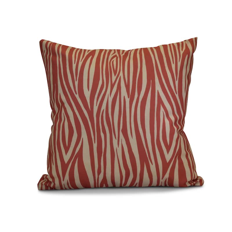 16 x 16-inch, Wood Stripe, Geometric Print Outdoor Pillow