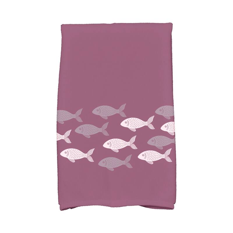 18 x 30-inch, Fish Line, Animal Print Kitchen Towel - Purple