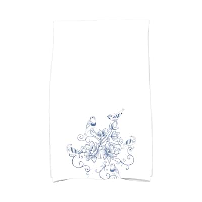 18 x 30-inch, Five Little Birds, Floral Print Kitchen Towel