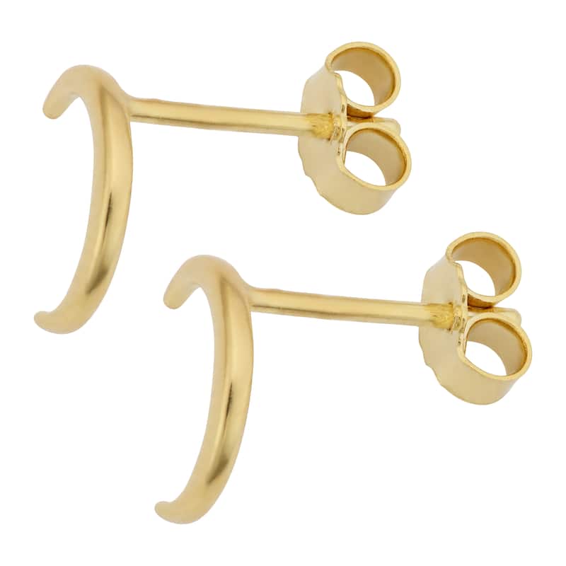 Fremada Italian 14k Yellow Gold High Polish Crescent Moon Stud Earrings