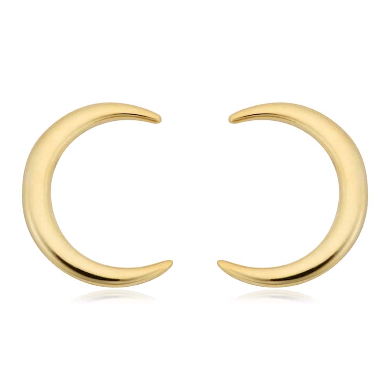 Fremada Italian 14k Yellow Gold High Polish Crescent Moon Stud Earrings