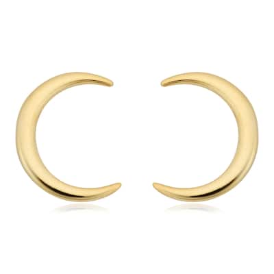 Fremada Italian 14k Yellow Gold High Polish Crescent Moon Stud Earrings