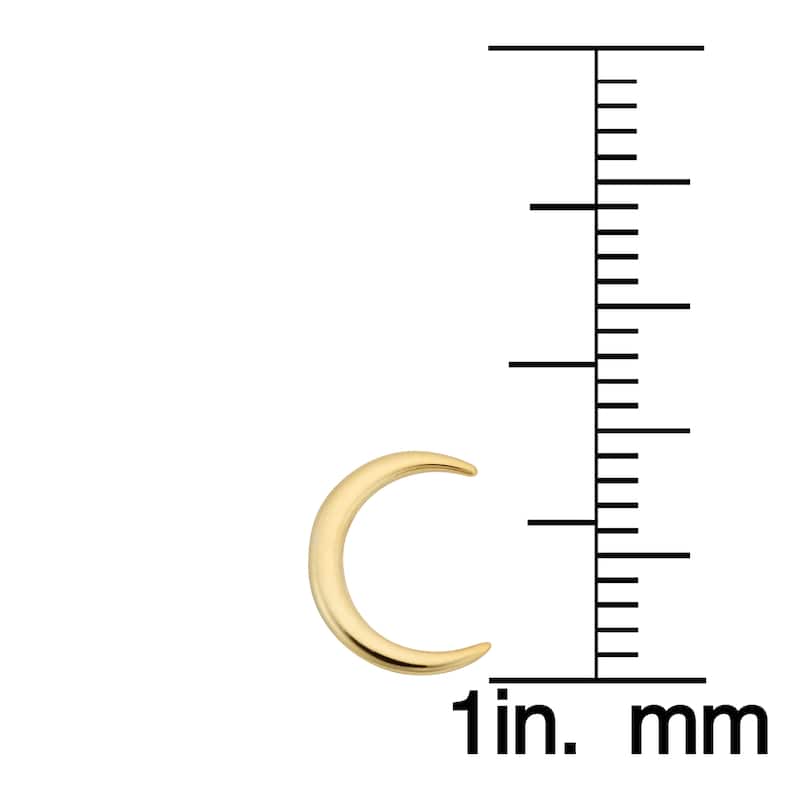 Fremada Italian 14k Yellow Gold High Polish Crescent Moon Stud Earrings
