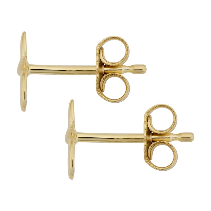 Fremada Italian 14k Yellow Gold High Polish Dragonfly Stud Earrings