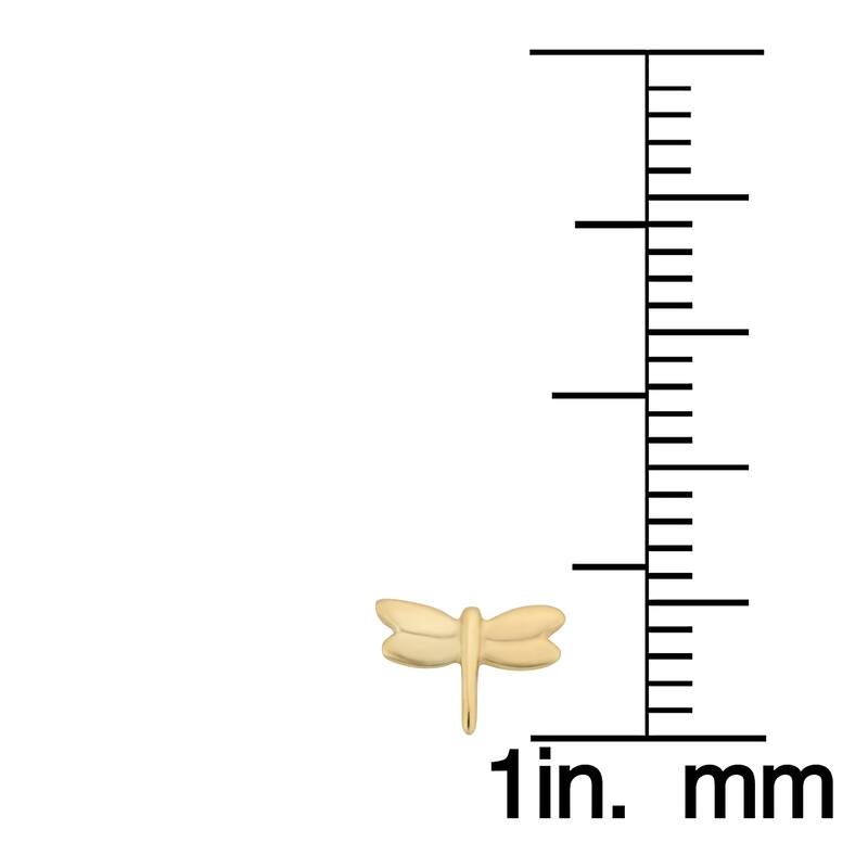 Fremada Italian 14k Yellow Gold High Polish Dragonfly Stud Earrings