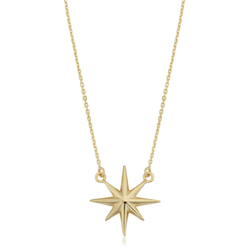 Fremada Italian 14k Yellow Gold High Polish North Star Necklace (18 inches)