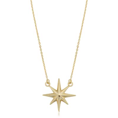 Fremada Italian 14k Yellow Gold High Polish North Star Necklace (18 inches)