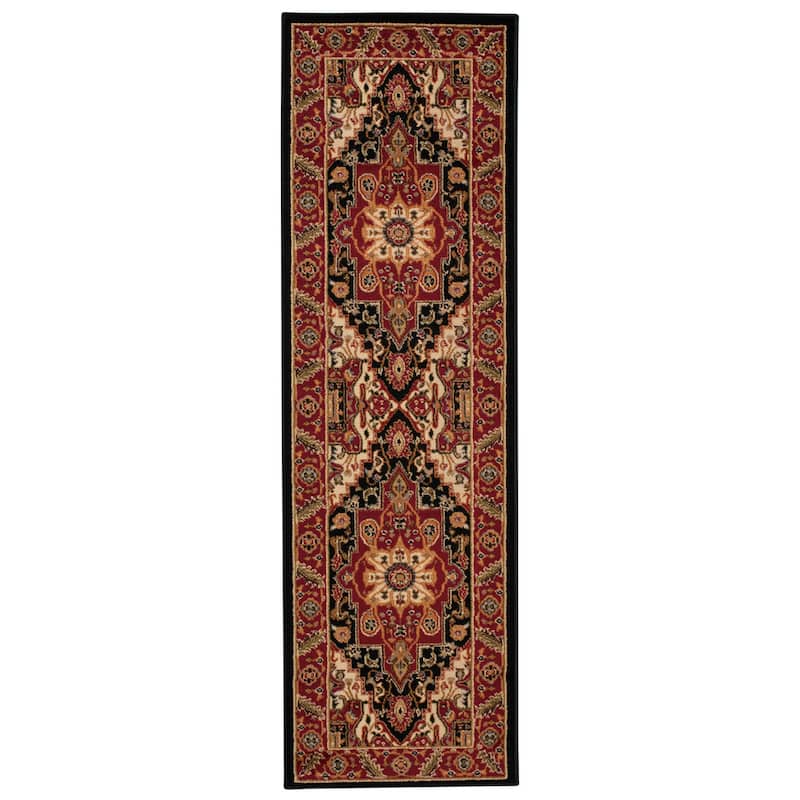 Nourison Paramount Bordered Medallion Area Rug - 2'2" x 7'3" Runner - Black - Runner/Rectangle