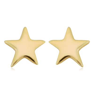 Fremada Italian 14k Yellow Gold High Polish Small Star Stud Earrings