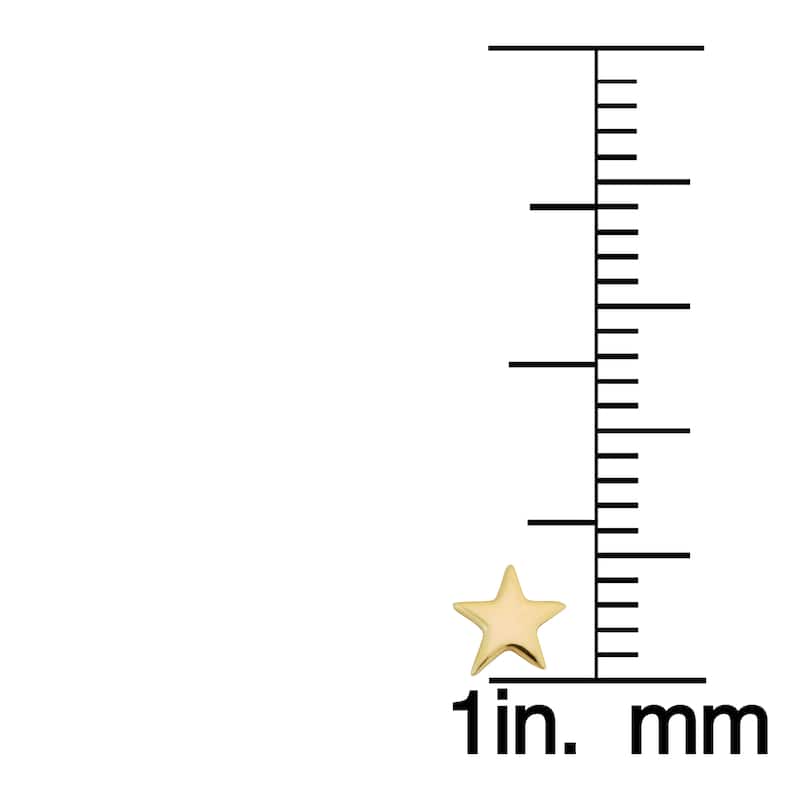 Fremada Italian 14k Yellow Gold High Polish Small Star Stud Earrings