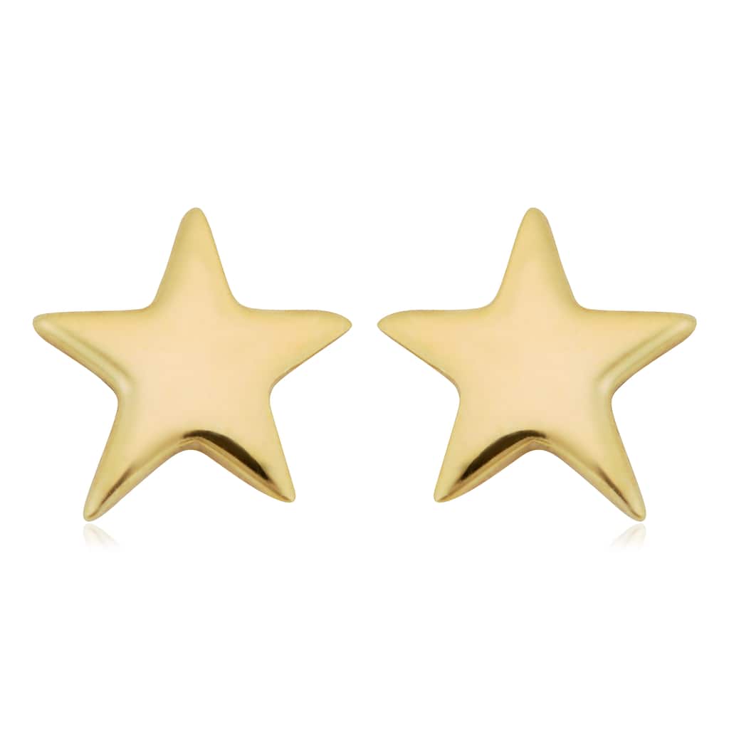 Fremada Italian 14k Yellow Gold High Polish Small Star Stud Earrings