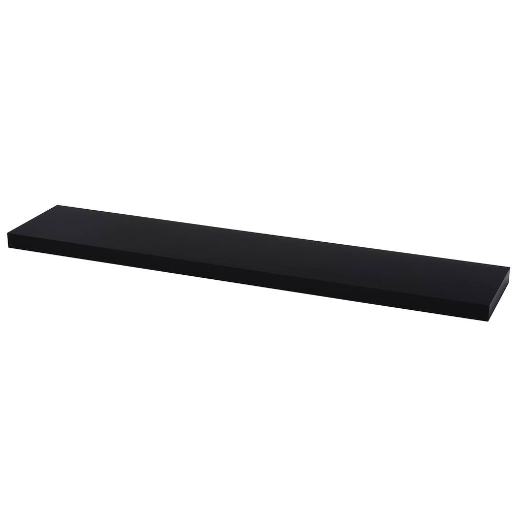 Black High Gloss Wood 9.25-inches x 46.5-inches x 1.5-inches Shelf