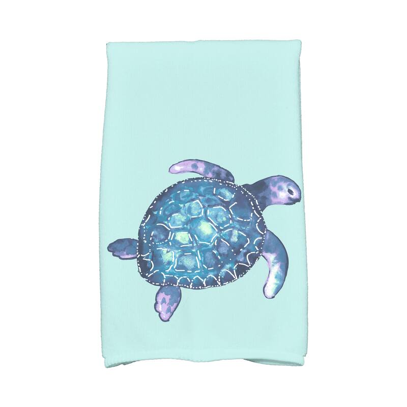18 x 30-inch, Sea Turtle, Animal Print Kitchen Towel - Aqua