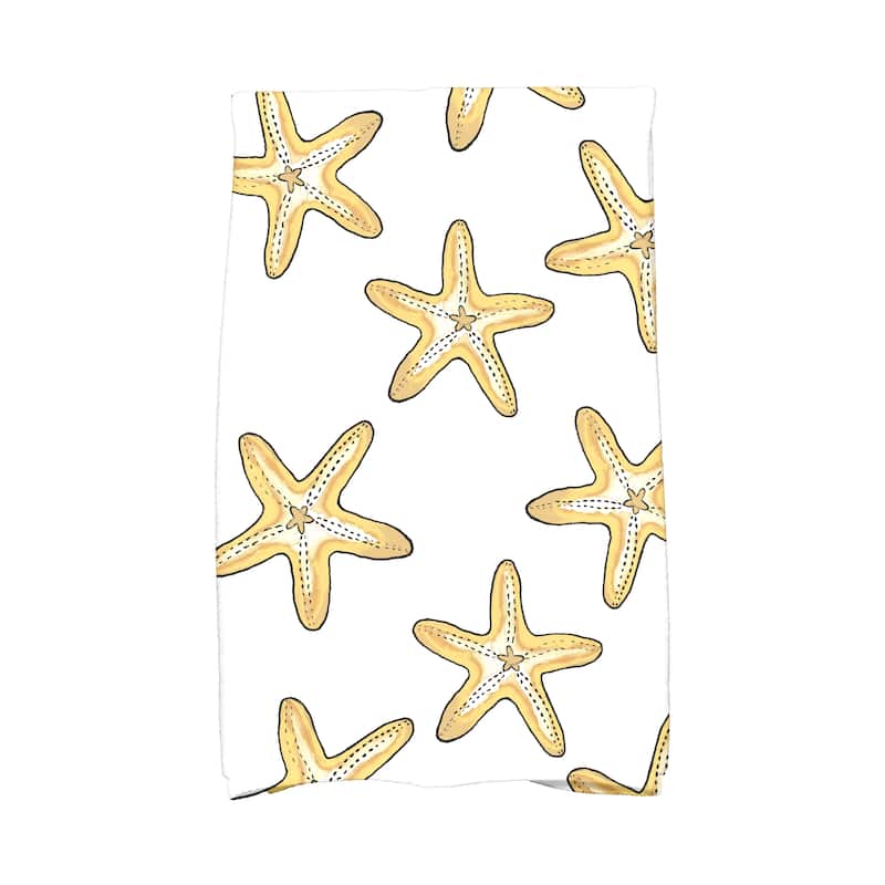 16 x 25-inch, Soft Starfish, Geometric Print Kitchen Towel - Yellow