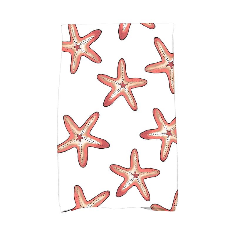16 x 25-inch, Soft Starfish, Geometric Print Kitchen Towel - Orange