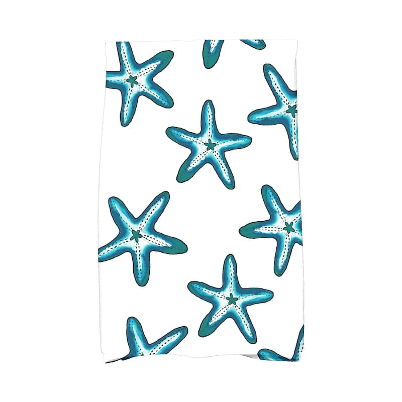 16 x 25-inch, Soft Starfish, Geometric Print Kitchen Towel - Teal