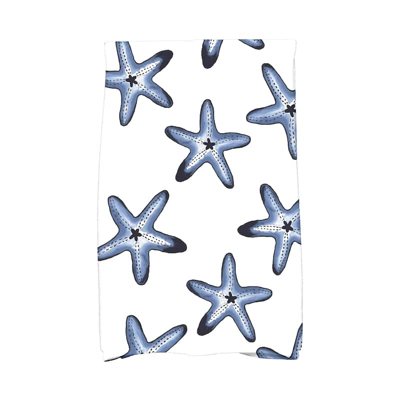 16 x 25-inch, Soft Starfish, Geometric Print Kitchen Towel - Blue