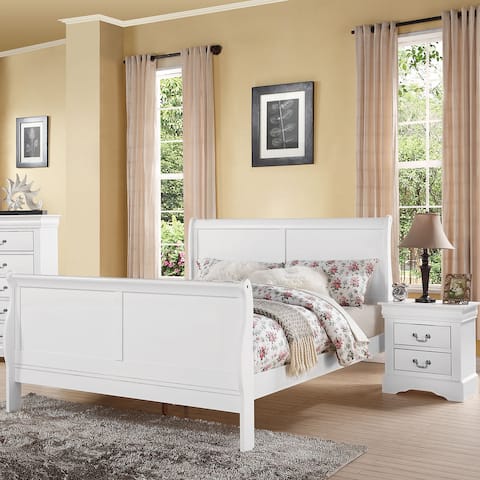 Louis Philippe III White Wooden Bed