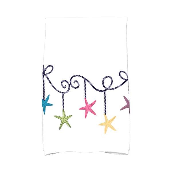 slide 2 of 4, 18 x 30-inch, Starfish Ornaments, Holiday Geometric Print Kitchen Towel Multi