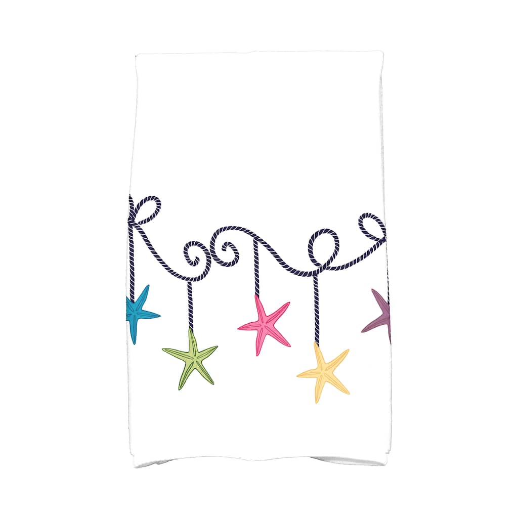 18 x 30-inch, Starfish Ornaments, Holiday Geometric Print Kitchen Towel