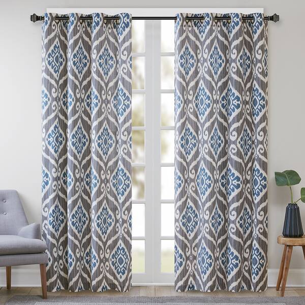 Shop Madison Park Mika Printed Ikat Curtain Panel Free Shipping