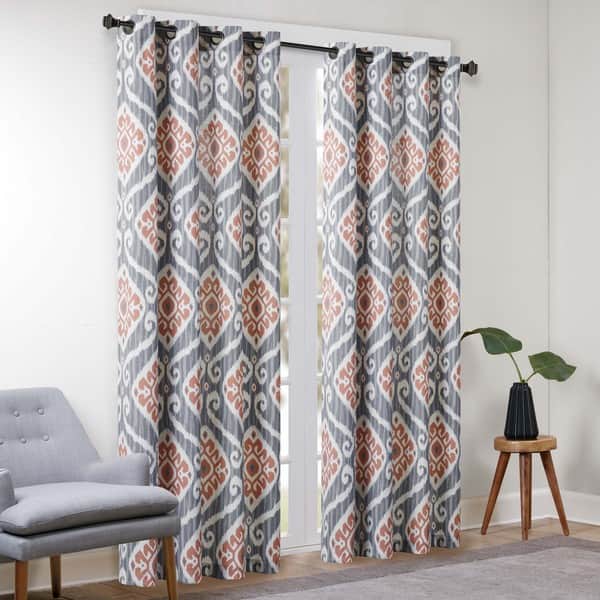 Shop Madison Park Mika Printed Ikat Curtain Panel On Sale Free