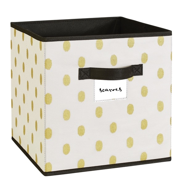 Shop The Macbeth Collection White/Gold Storage Cube Free Shipping On