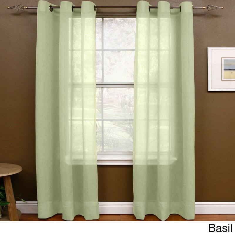 Miller Curtains Preston 108-inch Sheer Grommet Panel - 48 x 108 - 48 x 108 - Basil