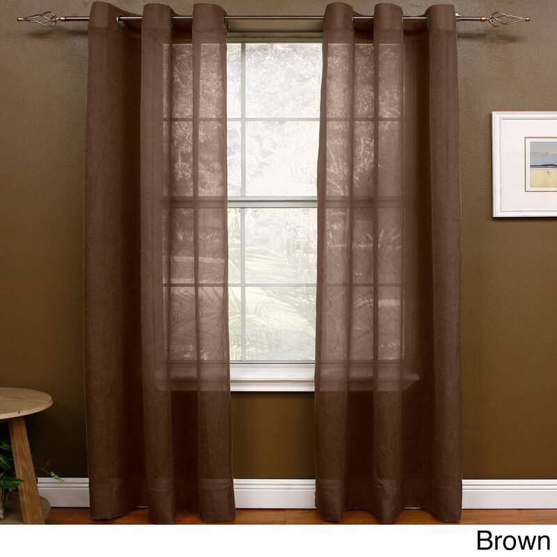 Miller Curtains Preston 108-inch Sheer Grommet Panel - 48 x 108 - 48 x 108 - Brown