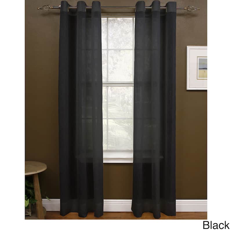 Miller Curtains Preston 108-inch Sheer Grommet Panel - 48 x 108 - 48 x 108 - Black