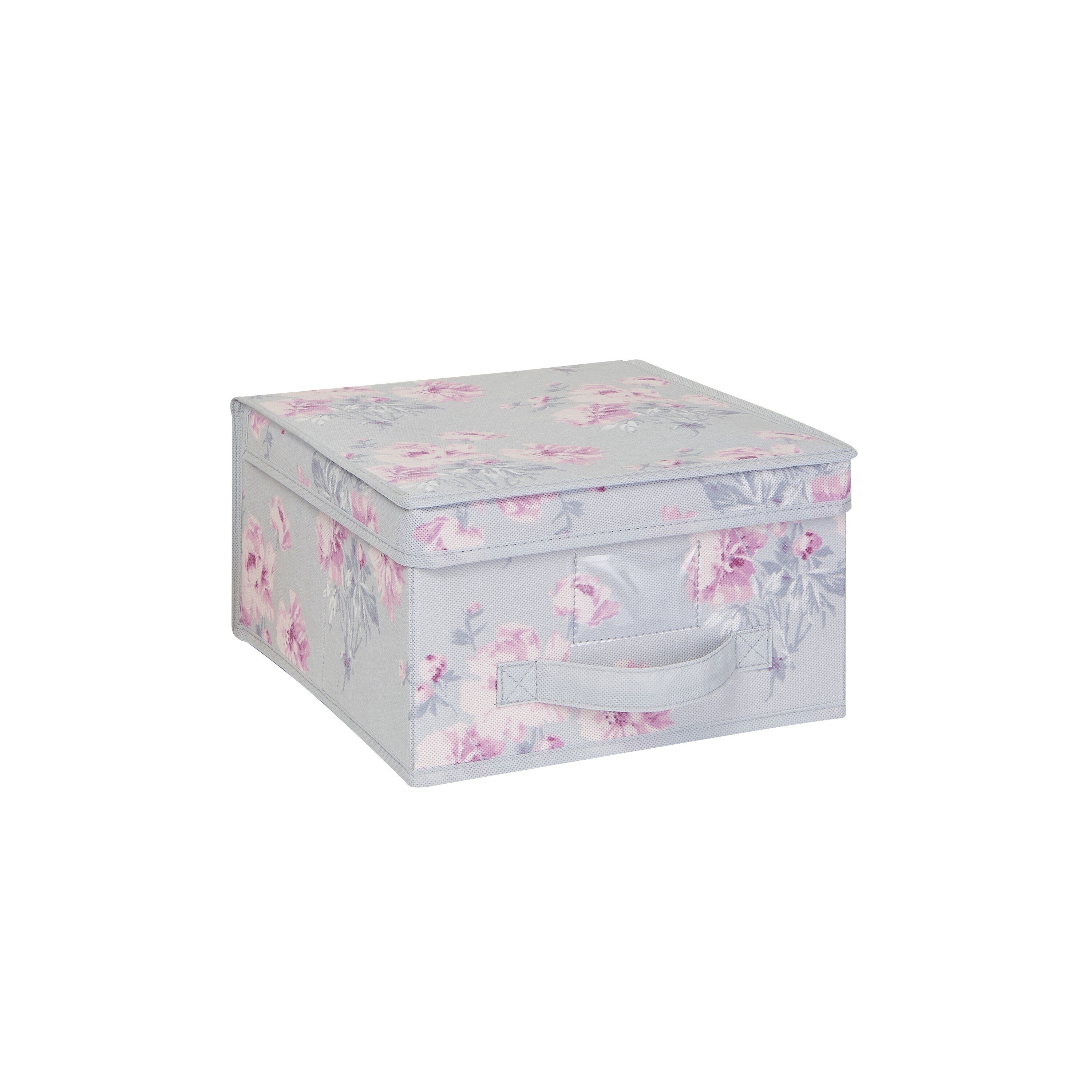 Shop Laura Ashley Beatrice Pink/Grey Medium Nonwoven Storage Box