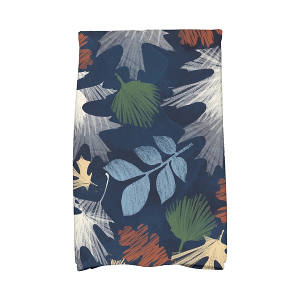 16 x 25-inch, Watercolor Leaves, Floral Print Kitchen Towel